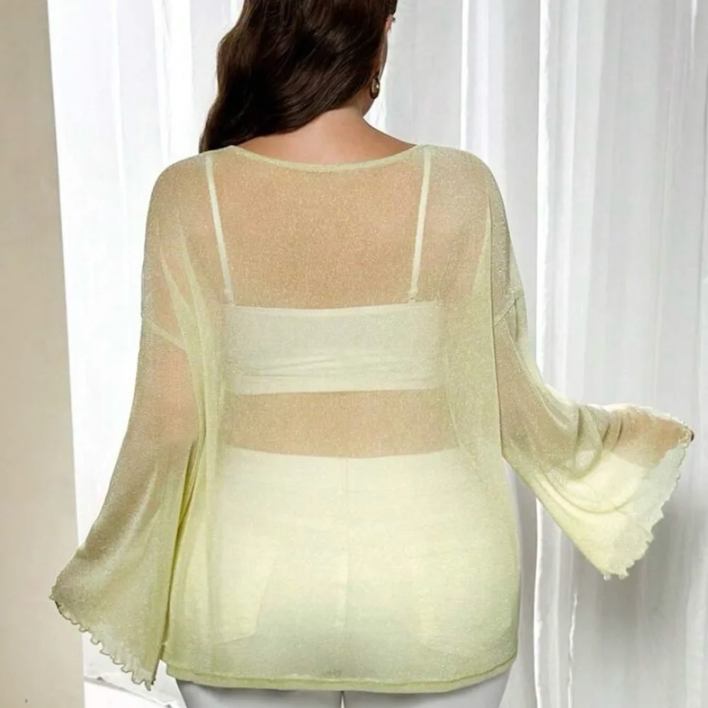 Buttery yellow Sheer Yellow Top - Picture 3 of 3